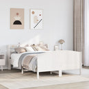 sengeramme uden madras 140x190 cm massivt fyrretræ hvid