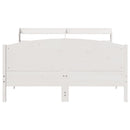 sengeramme uden madras 135x190 cm massivt fyrretræ hvid