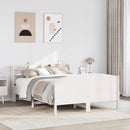 sengeramme uden madras 135x190 cm massivt fyrretræ hvid