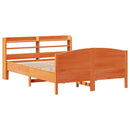 sengeramme uden madras 135x190 cm massivt fyrretræ brun