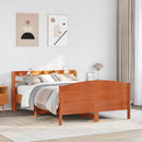 sengeramme uden madras 135x190 cm massivt fyrretræ brun