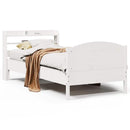sengeramme uden madras 75x190 cm massivt fyrretræ hvid