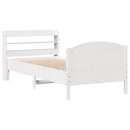sengeramme uden madras 75x190 cm massivt fyrretræ hvid