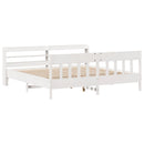 sengeramme uden madras 200x200 cm massivt fyrretræ hvid