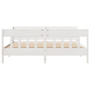 sengeramme uden madras 200x200 cm massivt fyrretræ hvid