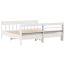 sengeramme uden madras 200x200 cm massivt fyrretræ hvid