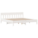 sengeramme uden madras 200x200 cm massivt fyrretræ hvid