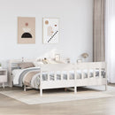 sengeramme uden madras 200x200 cm massivt fyrretræ hvid
