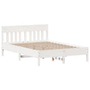 sengeramme uden madras 150x200 cm massivt fyrretræ hvid