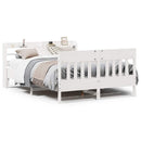 sengeramme uden madras 135x190 cm massivt fyrretræ hvid