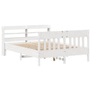 sengeramme uden madras 135x190 cm massivt fyrretræ hvid
