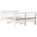 sengeramme uden madras 135x190 cm massivt fyrretræ hvid