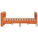 sengeramme uden madras 135x190 cm massivt fyrretræ brun