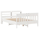 sengeramme uden madras 120x190 cm massivt fyrretræ hvid