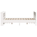 sengeramme uden madras 120x190 cm massivt fyrretræ hvid