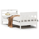 sengeramme uden madras 90x190 cm massivt fyrretræ hvid