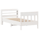 sengeramme uden madras 90x190 cm massivt fyrretræ hvid