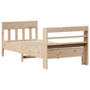 sengeramme uden madras 75x190 cm massivt fyrretræ