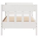 sengeramme uden madras 75x190 cm massivt fyrretræ hvid