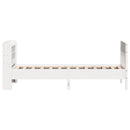 sengeramme uden madras 75x190 cm massivt fyrretræ hvid
