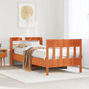 sengeramme uden madras 75x190 cm massivt fyrretræ gyldenbrun