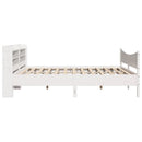 sengeramme med sengegavl 200x200 cm massivt fyrretræ hvid