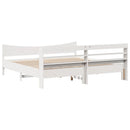 sengeramme med sengegavl 200x200 cm massivt fyrretræ hvid