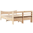 sengeramme med sengegavl 150x200 cm massivt fyrretræ