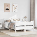sengeramme med sengegavl 150x200 cm massivt fyrretræ hvid
