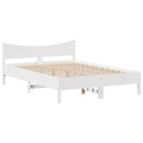 sengeramme med sengegavl 150x200 cm massivt fyrretræ hvid