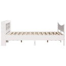 sengeramme med sengegavl 150x200 cm massivt fyrretræ hvid