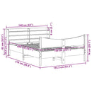 sengeramme med sengegavl 150x200 cm massivt fyrretræ hvid