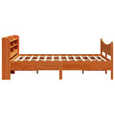 sengeramme med sengegavl 150x200 cm massivt fyrretræ gyldenbrun
