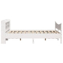 sengeramme med sengegavl 140x200 cm massivt fyrretræ hvid