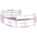 sengeramme med sengegavl 140x200 cm massivt fyrretræ hvid
