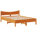 sengeramme med sengegavl 120x200 cm massivt fyrretræ gyldenbrun