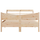 sengeramme med sengegavl 135x190 cm massivt fyrretræ hvid