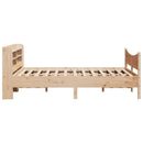 sengeramme med sengegavl 135x190 cm massivt fyrretræ hvid