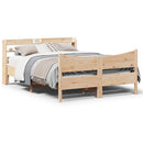 sengeramme med sengegavl 135x190 cm massivt fyrretræ hvid