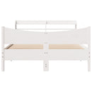 sengeramme med sengegavl135x190 cm massivt fyrretræ hvid
