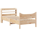 sengeramme med sengegavl 75x190 cm massivt fyrretræ