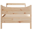 sengeramme med sengegavl 75x190 cm massivt fyrretræ