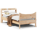 sengeramme med sengegavl 75x190 cm massivt fyrretræ