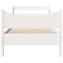sengeramme med sengegavl 75x190 cm massivt fyrretræ hvid