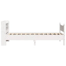 sengeramme med sengegavl 75x190 cm massivt fyrretræ hvid