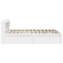 sengeramme med sengegavl 140x190 cm massivt fyrretræ hvid