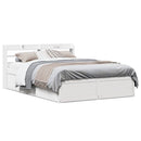 sengeramme med sengegavl 140x190 cm massivt fyrretræ hvid