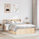 sengeramme med sengegavl 135x190 cm massivt fyrretræ hvid