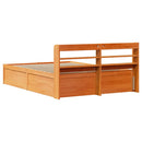 sengeramme med sengegavl 135x190 cm massivt fyrretræ gyldenbrun