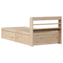 sengeramme med sengegavl 90x190 cm massivt fyrretræ